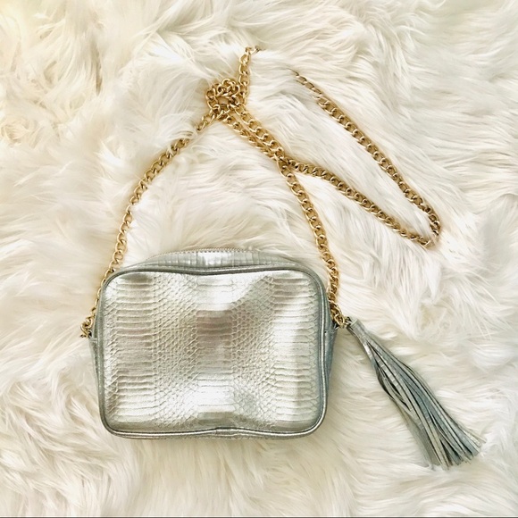 Victoria Secret Silver Tassel Gold Chain Crossbody - Picture 2 of 7